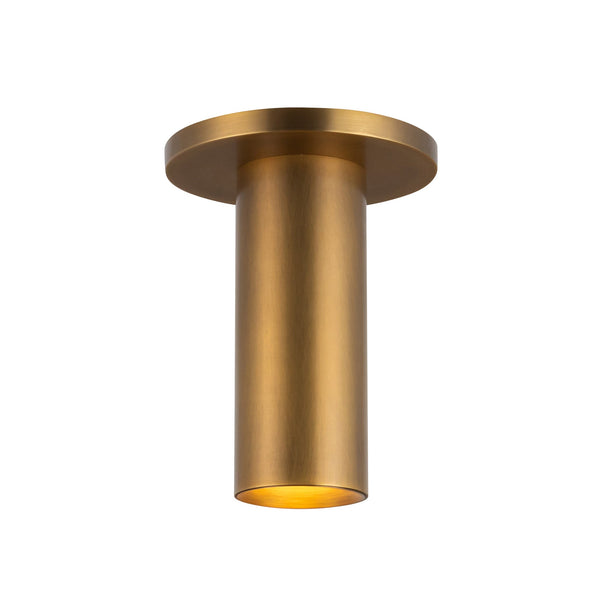 Aurelio 6" LED Semi-Flush Ceiling Light, Vintage Brass
