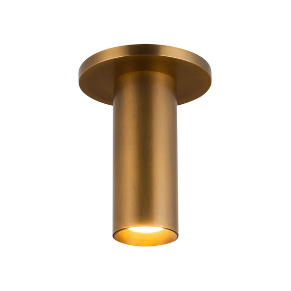 Aurelio 6" LED Semi-Flush Ceiling Light, Vintage Brass