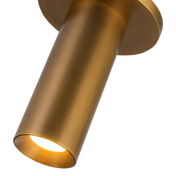 Aurelio 6" LED Semi-Flush Ceiling Light, Vintage Brass