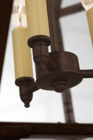 Morris 20" Three Light Medium Lantern, Antique Zinc / Clear Glass