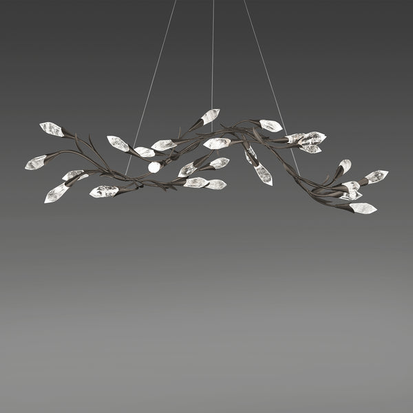 Secret Garden 56'' LED Linear Pendant, Antique Pewter with Heritage Optic Haze