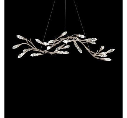 Secret Garden 56'' LED Linear Pendant, Antique Silver with Heritage Optic Haze