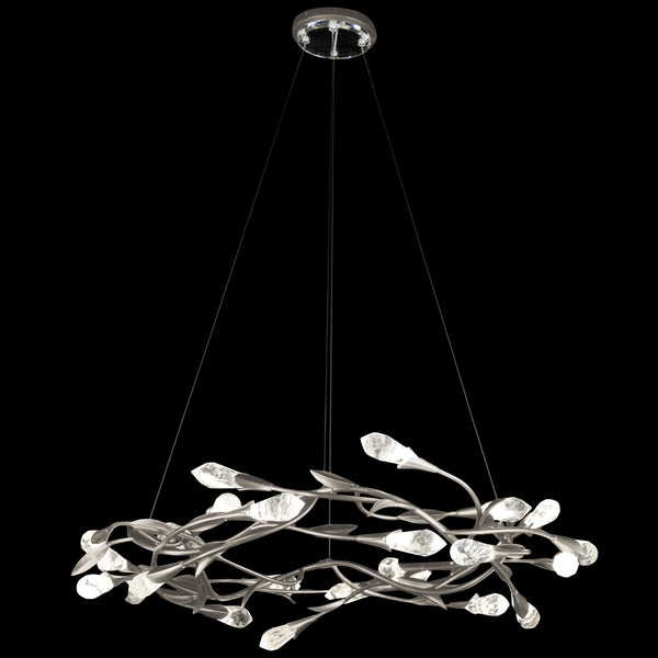 Secret Garden 34'' LED Pendant, Antique Silver with Heritage Optic Haze