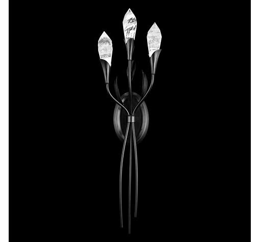Secret Garden 4'' LED Wall Sconce, Black with Heritage Optic Haze