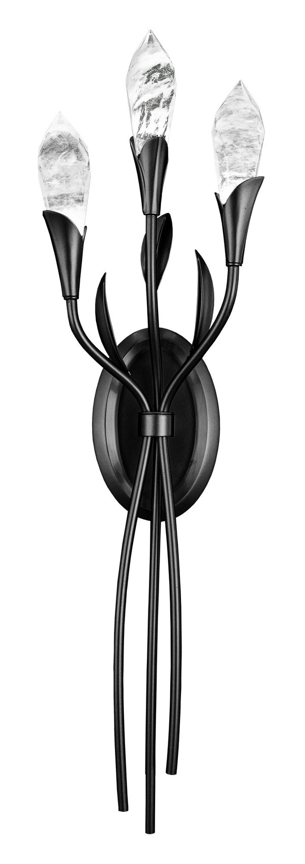 Secret Garden 4'' LED Wall Sconce, Black with Heritage Optic Haze