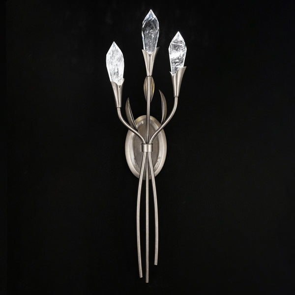 Secret Garden 4'' LED Wall Sconce, Antique Silver with Heritage Optic Haze