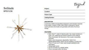 Solitude 35.5'' LED Pendant, Aged Brass