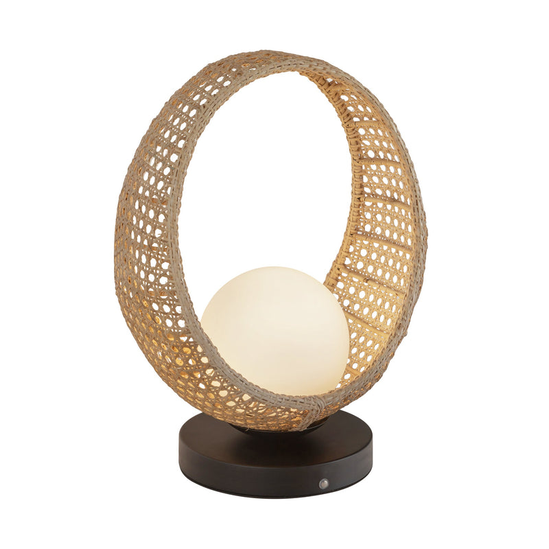 Virel 8" LED Table Lamp, Black / Opal Glass