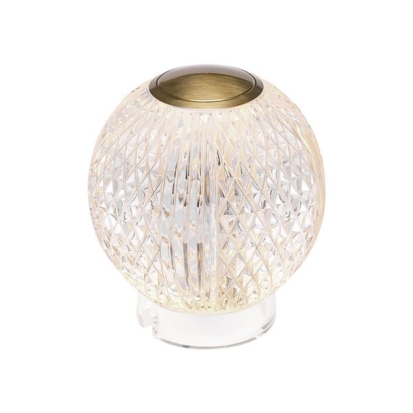 Cassia 4" LED Table Lamp, Natural Brass