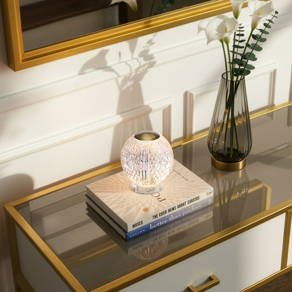 Cassia 4" LED Table Lamp, Natural Brass