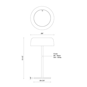 Aurora 6" LED Table Lamp, Black