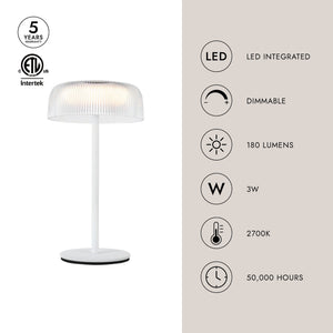 Aurora 6" LED Table Lamp, White