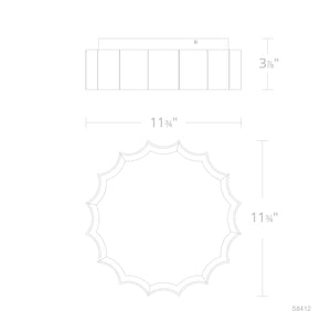 Tarte 12'' LED Flush Mount, Aged Brass