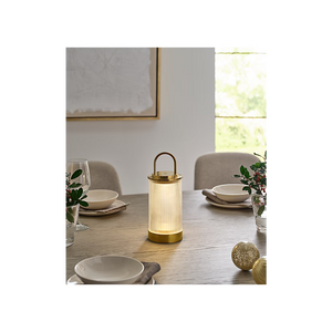 Tawa 5" One Light Rechargeable Table Lamp, Hand Rubbed Antique Brass