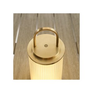 Tawa 5" One Light Rechargeable Table Lamp, Hand Rubbed Antique Brass