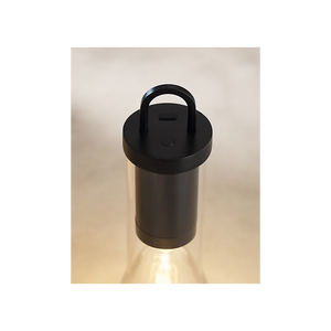 Kandella 6" One Light Rechargeable Table Lamp, Black