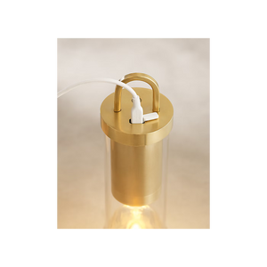 Kandella 6" One Light Rechargeable Table Lamp, Hand Rubbed Antique Brass
