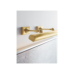 Cabinet Maker 24" Two Light Picture Light, Hand-Rubbed Antique Brass