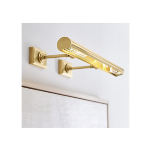 Cabinet Maker 24" Two Light Picture Light, Hand-Rubbed Antique Brass
