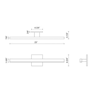Calder 23" LED Vanity Light, Brushed Nickel