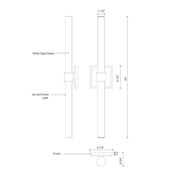 Ronan 24" LED Vanity Light, Chrome