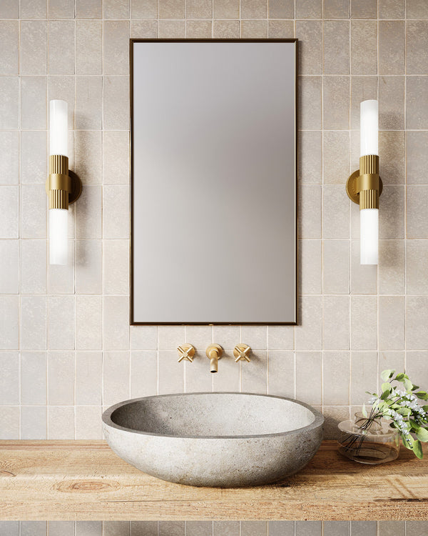 Oralee 22" Two-Light Vanity Sconce, Brushed Gold