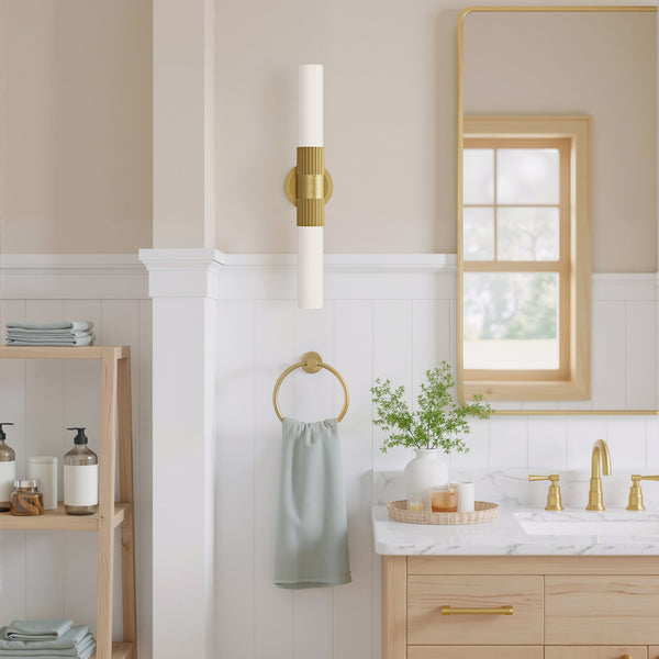 Oralee 22" Two-Light Vanity Sconce, Brushed Gold