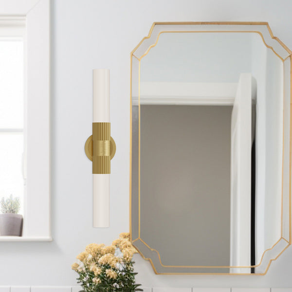 Oralee 22" Two-Light Vanity Sconce, Brushed Gold