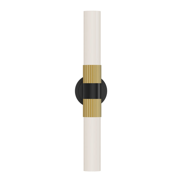Oralee 22" Two-Light Vanity Sconce, Matte Black/Brushed Gold