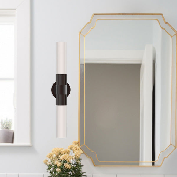 Oralee 22" Two-Light Vanity Sconce, Warm Bronze