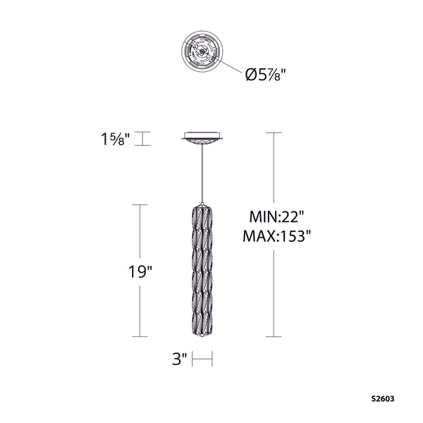 Verve LED 3'' LED Mini Pendant, Stainless Steel