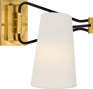 Keil 17" One Light Wall Sconce, Hand-Rubbed Antique Brass and Black