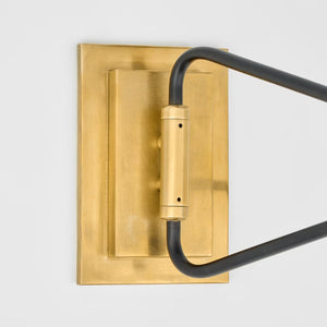 Keil 17" One Light Wall Sconce, Hand-Rubbed Antique Brass and Black
