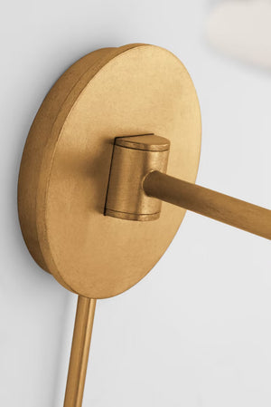 Go Lightly 8.75" LED Swing Arm Wall Light, Gild / Linen