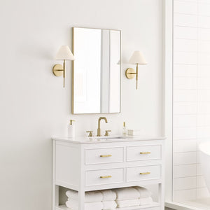 Drew & Jonathan Porteau 9" One Light Bath Vanity, Satin Brass