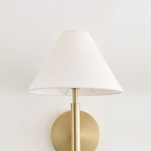 Drew & Jonathan Porteau 9" One Light Bath Vanity, Satin Brass