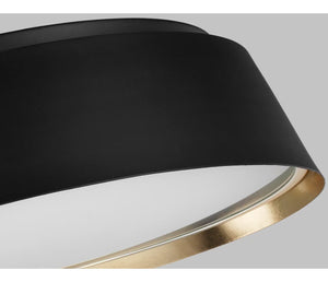 Asher 19" Four Light Flush Mount, Midnight Black