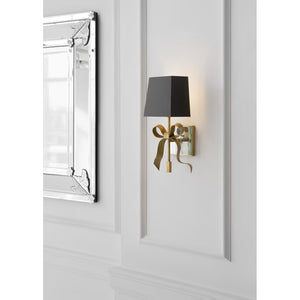 Ellery Gros-Grain Bow 5" One Light Wall Sconce, Soft Brass