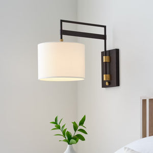 Gael 11" LED Wall Sconce, Warm Iron and Antique Brass