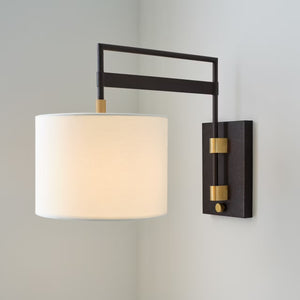 Gael 11" LED Wall Sconce, Warm Iron and Antique Brass