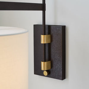 Gael 11" LED Wall Sconce, Warm Iron and Antique Brass