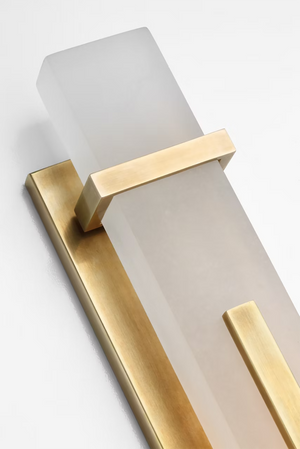 Malik 4.5" LED Wall Sconce, Hand-Rubbed Antique Brass and Alabaster