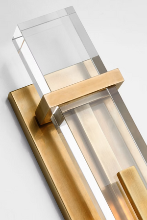 Malik 4.5" LED Wall Sconce, Hand-Rubbed Antique Brass and Crystal