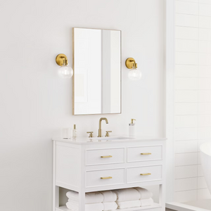 Clara 6.25" One Light Wall Sconce, Burnished Brass