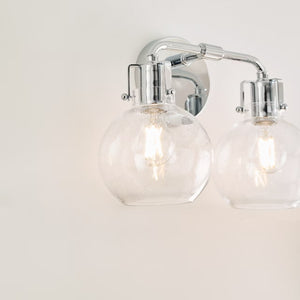 Clara 14.75" Two Light Vanity, Chrome