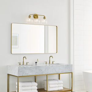 Clara 24" Three Light Vanity, Burnished Brass
