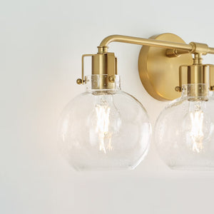 Clara 24" Three Light Vanity, Burnished Brass