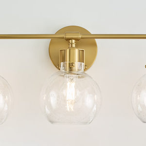 Clara 24" Three Light Vanity, Burnished Brass
