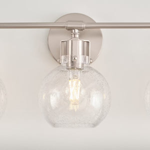 Clara 24" Three Light Vanity, Satin Nickel