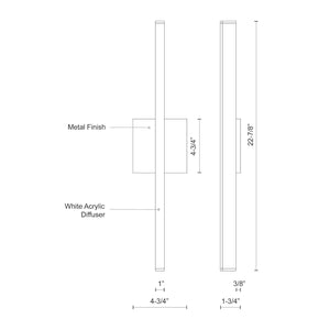 Calder 24" LED Wall Sconce, White